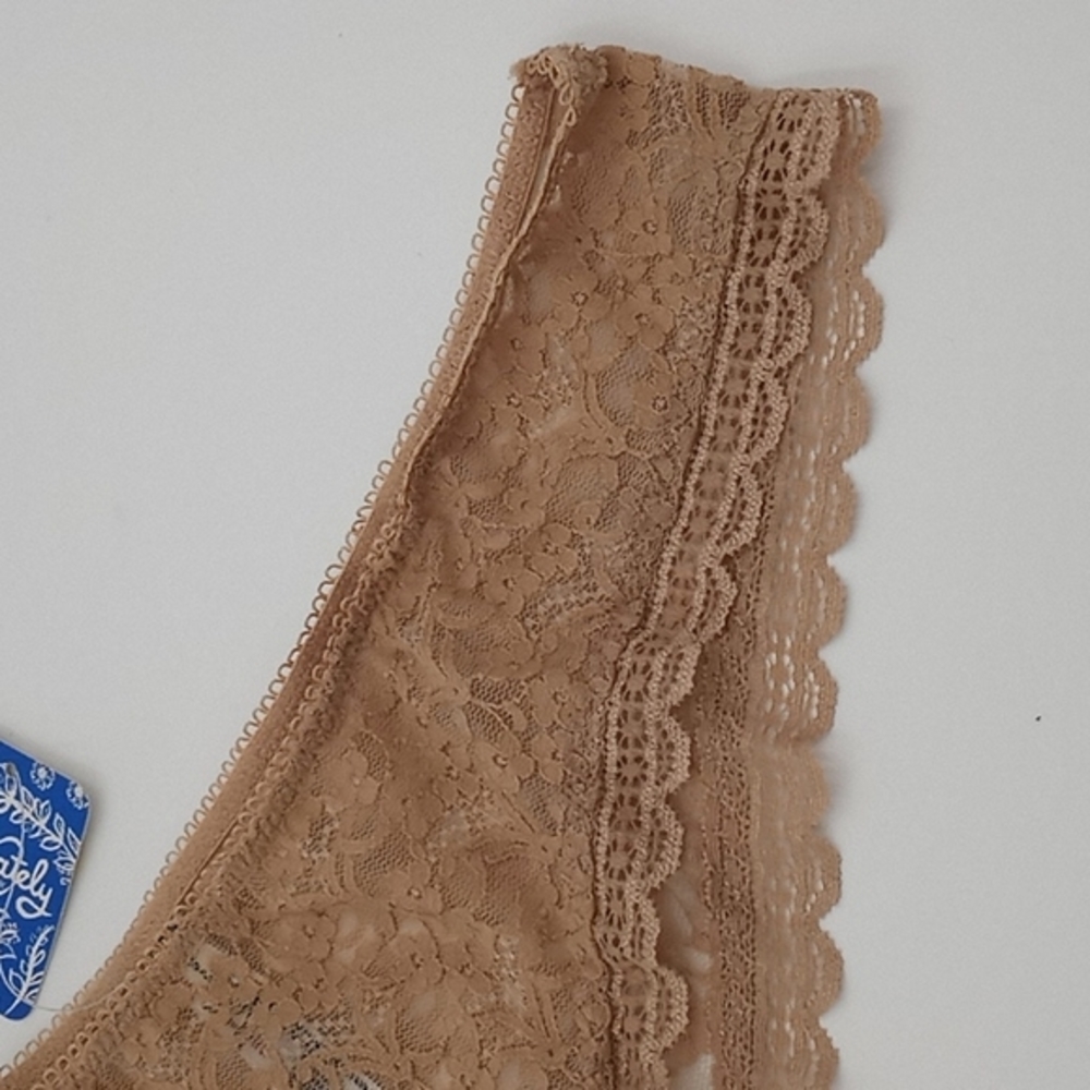Free People Sheer Floral Lace Hipster Cheeky Brief Panty Nude M - Picture 4 of 12